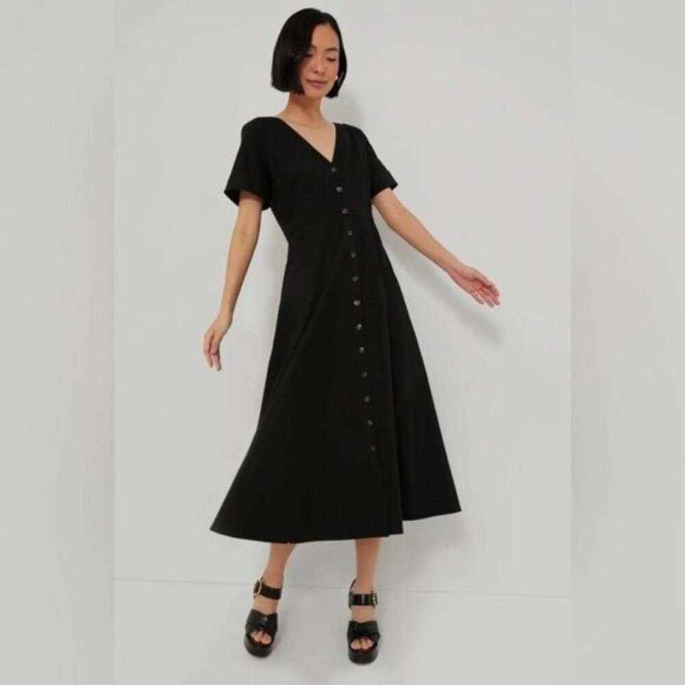 Tuckernuck Black V‑Neck Button Front Maxi Dress - Picture 2 of 15